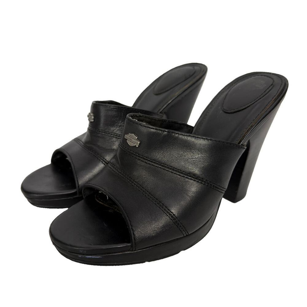 Harley Davidson Women’s Heels Sandals Black Studded Size 7